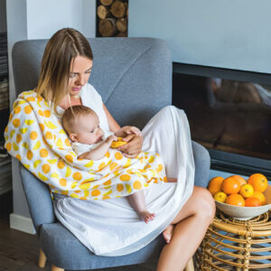 SWADDLES TETRA PELENE BABYONO ZA POVIJANJE + ZVEČKA - NARANČA - Slika 5