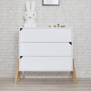 KOMODA S 3 LADICE BELLAMY LOTTA - WHITE - Slika 2