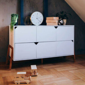 KOMODA S 6 LADICA BELLAMY LOTTA - WHITE - Slika 2