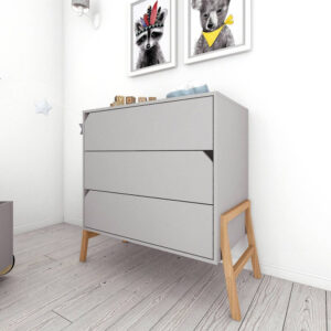 KOMODA S 3 LADICE BELLAMY LOTTA - GREY - Slika 4