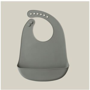 SILIKONSKI PODBRADAK ZA BEBE INTERBABY - PETROL GREY - Slika 3