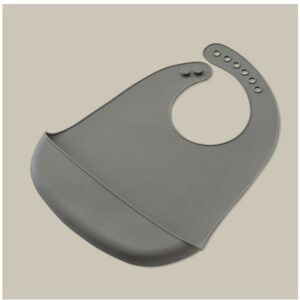 SILIKONSKI PODBRADAK ZA BEBE INTERBABY - PETROL GREY - Slika 2