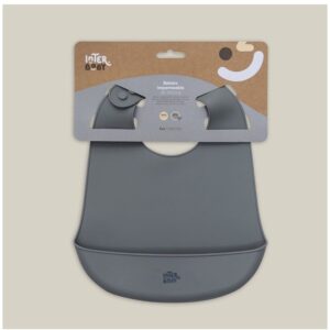 SILIKONSKI PODBRADAK ZA BEBE INTERBABY - PETROL GREY