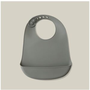 SILIKONSKI PODBRADAK ZA BEBE INTERBABY - PETROL GREY - Slika 4