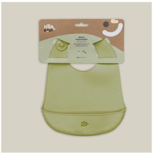 SILIKONSKI PODBRADAK ZA BEBE INTERBABY - OLIVE GREEN