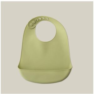 SILIKONSKI PODBRADAK ZA BEBE INTERBABY - OLIVE GREEN - Slika 3
