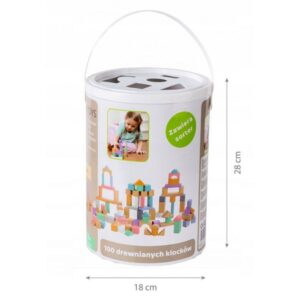 ECO TOYS DRVENE KOCKE 100 KOM + RAZVRSTAČ