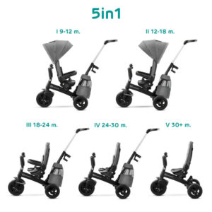 KINDERKRAFT TRICIKL EASYTWIST - SIVA - Slika 10