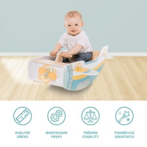 ZOPA DRVENA NJIHALJKA AVION - MONTESSORI - Slika 2