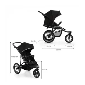 KINDERKRAFT SPORTSKA KOLICA S TRI KOTAČA HELSI - DEEP BLACK - Slika 2