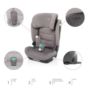 ZOPA AUTOSJEDALICA MATRIX I-SIZE - FOGGY GREY - Slika 6