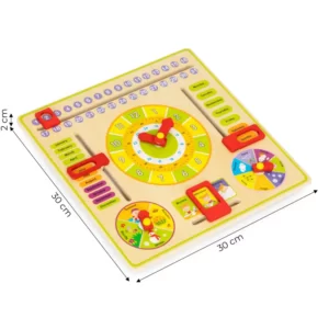 ECOTOYS DRVENA EDUKATIVNA PLOČA KALENDAR - Slika 2