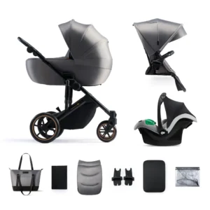 KINDERKRAFT DJEČJA KOLICA PRIME 2 MINK PRO 3U1 - SHADOW GREY - Slika 2