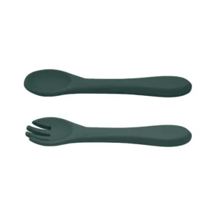 PETITE&MARS SILIKONSKA ŽLICA I VILICA TAKE&MATCH - MISTY GREEN - Slika 2