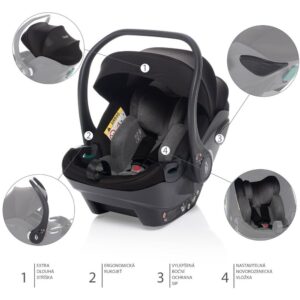 ZOPA AUTOSJEDALICA  XS PLUS I-SIZE - ROCKY GREY - Slika 5
