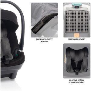 ZOPA AUTOSJEDALICA  XS PLUS I-SIZE - ROCKY GREY - Slika 7