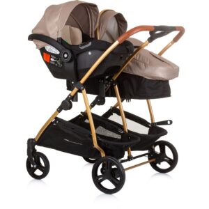 CHIPOLINO DJEČJA KOLICA ZA BLIZANCE ILI DVOJE DJECE DUO SMART - GOLDEN BEIGE - Slika 9