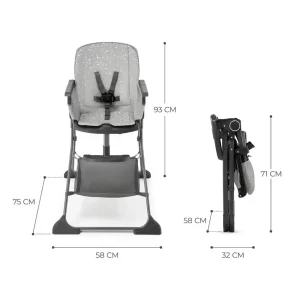 KINDERKRAFT HRANILICA FOLDEE - SIVA - Slika 6