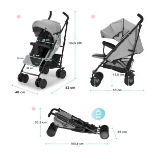 KINDERKRAFT KIŠOBRAN KOLICA SIESTA - ROZA - Slika 7