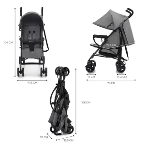 KINDERKRAFT KIŠOBRAN KOLICA TIK - STONE GREY - Slika 8