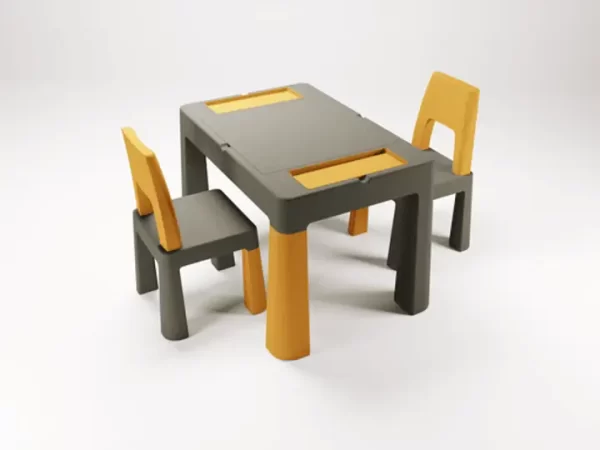 TEGA BABY SET DJEČJEG NAMJEŠTAJA ( STOL I 2 STOLICE ) TEGGI MULTIFUN - GRAPHITE/MUSTARD
