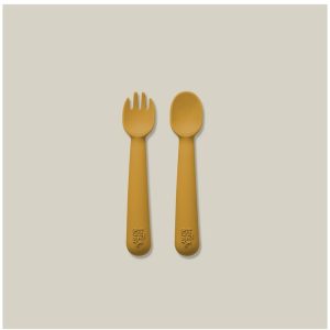 INTERBABY SILIKONSKI SET PRIBORA ZA JELO - EARTH OCHER
