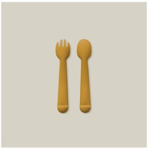 INTERBABY SILIKONSKI SET PRIBORA ZA JELO - EARTH OCHER - Slika 2