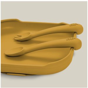 INTERBABY SILIKONSKI SET PRIBORA ZA JELO - EARTH OCHER - Slika 4