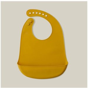 SILIKONSKI PODBRADAK ZA BEBE INTERBABY - EARTH OCHER - Slika 3