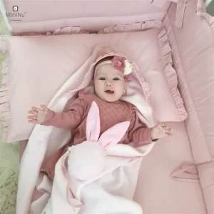 MIMINU POSTELJINA ZA BEBE 2 ELEM. - ROYAL PUDER ROZA - Slika 3