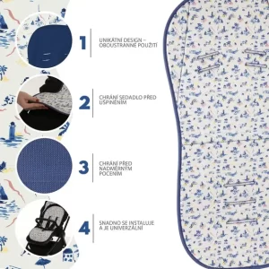 ZOPA ZRAČNI UNIVERZALNI UMETAK ZA KOLICA BREEZE - SAILOR BLUE - Slika 8