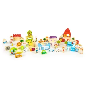 ECOTOYS EDUKATIVNI DRVENI BLOKOVI CITY ZOO OD 120 DIJELOVA - Slika 4