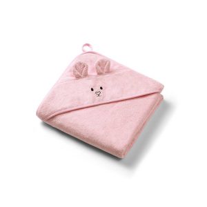 BABYONO RUČNIK BAMBUS 100X100 CM WITH EARS - ROZA