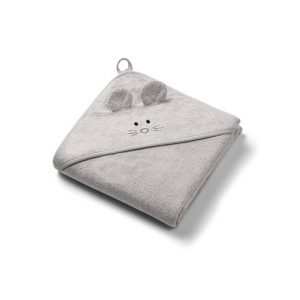 BABYONO RUČNIK BAMBUS 100X100 CM WITH EARS - SIVA