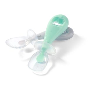 BABYONO SILIKONSKE ŽLICE S GRANIČNIKOM 6M+ SIVA/MINT - Slika 2