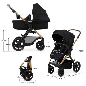 KINDERKRAFT KOLICA MOOV 2 3U1 MINK PRO - PURE BLACK - Slika 3