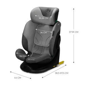 KINDERKRAFT I-FIX I-SIZE AUTOSJEDALICA 0-36 KG ( 40-150 CM ) 360 - SIVA - Slika 5