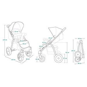 LIONELO ANNET PLUS SPORTSKA KOLICA - CONCRETE - Slika 12