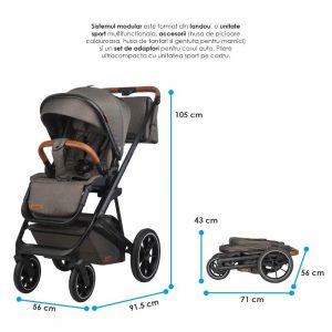 KOLICA 3U1 COCCOLLE NESSIA - ANTRACIT - Slika 25
