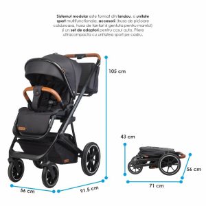 KOLICA 3U1 COCCOLLE NESSIA - CRNA - Slika 32