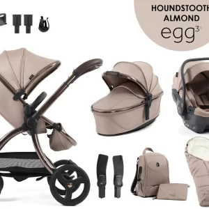 egg3® dječja kolica 9u1 - Special Edition Houndstooth Almond