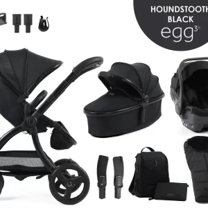 egg3® dječja kolica 9u1 - Special Edition Houndstooth Black