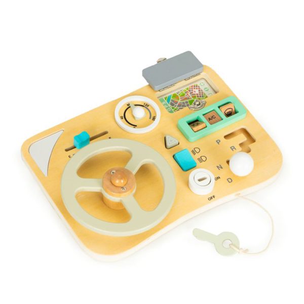 ECOTOYS DRVENA UPRAVLJAČKA PLOČA, SVIJETLO SIVA