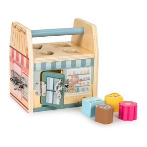Ecotoys Drvena edukativna kocka Store s bravicama - Slika 2