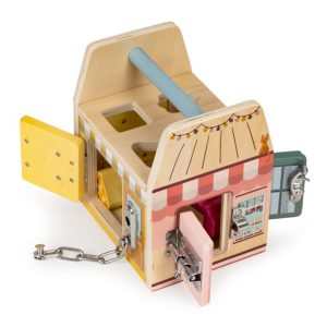 Ecotoys Drvena edukativna kocka Store s bravicama - Slika 3