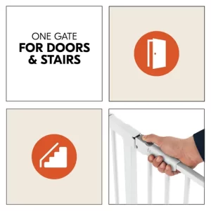 Hauck zaštitna ograda Clear Step 2 Set (75 - 80 cm) + 9 cm produžetak Bijela - Slika 8