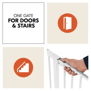 Hauck zaštitna ograda Clear Step 2 Set (75 - 80 cm) + 21 cm produžetak Bijela - Slika 3