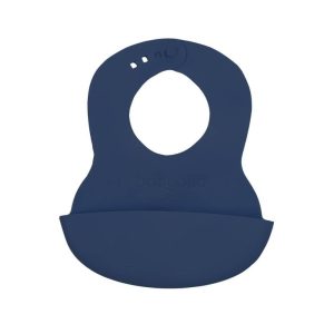 BabyOno Silikonski podbradak 6 m+, tamno plava