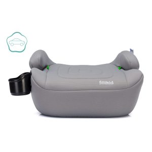 Fillikid Booster/sjedalo za auto Flip deluxe s Isofix i-size podesivim priključkom i držačem za čašu, siva - Slika 2