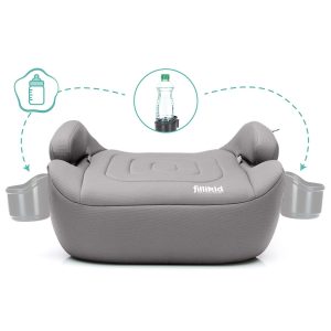 Fillikid Booster/sjedalo za auto Flip deluxe s Isofix i-size podesivim priključkom i držačem za čašu, siva - Slika 3
